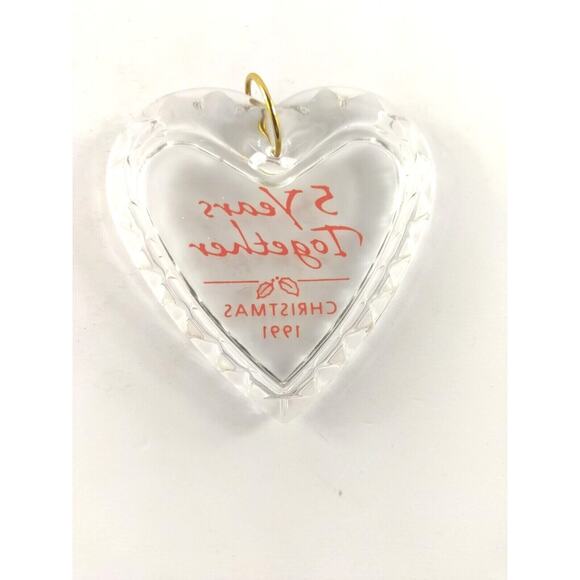 Hallmark Keepsakes Ornament Christmas Five Years Together Heart 1991 - Picture 6 of 6